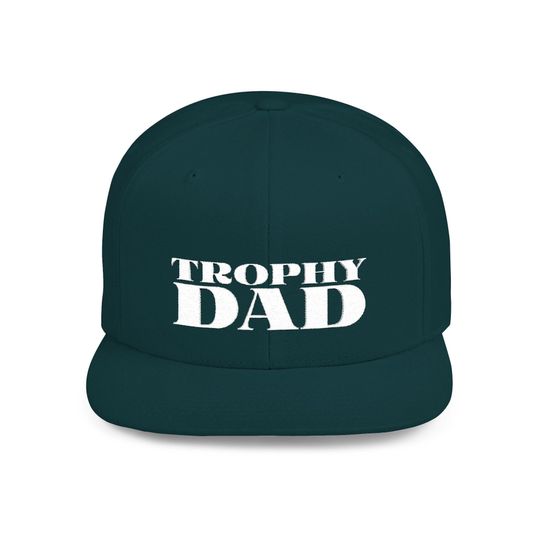 Discover TROPHY DAD Flat Bill Snapback Hat, Fun Gift for Father's Day Birthday Lit Cool Dad Husband Grandpa Papa Pride Summer Streetwear Travel Gift