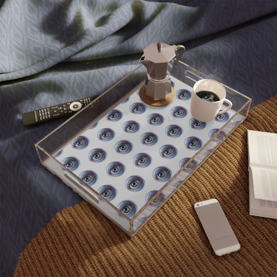 Discover Eye Ball Acrylic Tray, Minimalistic Serving Tray, Bed Bath Tray, Modern Design Tray, Decorative Vanity Tray
