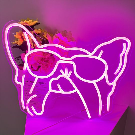 Discover Dog Neon Sign,LED  Neon Lights,Led Light Sign for Pet Shop Bedroom Wall Home Party Decor,Party Accessory,Gift for Dog Lover,birthday gifts