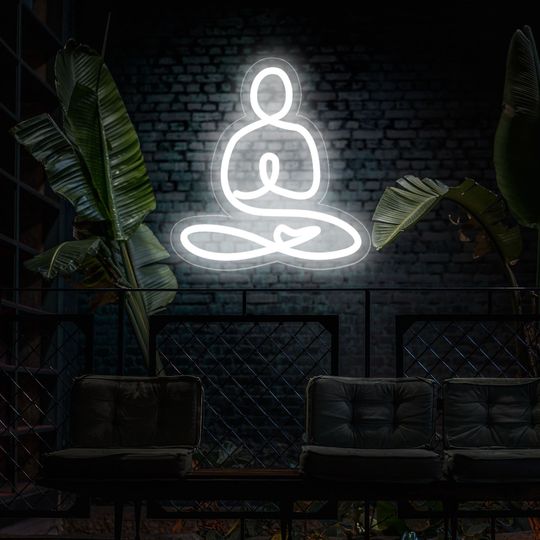 Discover Yoga LED Neon Sign, Wall Decor, Wall Sign, Neon Lights, Meditation Art, Meditation Lamp Yoga, Fitness, Yoga Art, Namastee