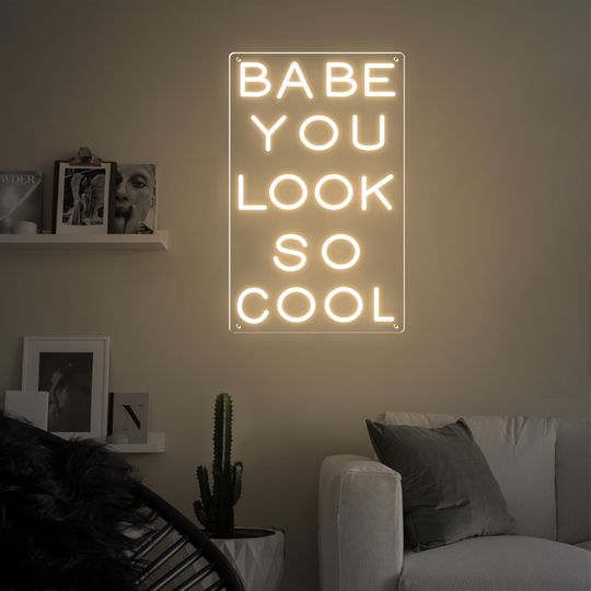 Discover Babe you look So Cool Neon Sign, Babe You Look So Cool Led Light, Custon Neon Sign, LED Neon Sign, Bedroom Home Wall Decor, Valentine Gifts