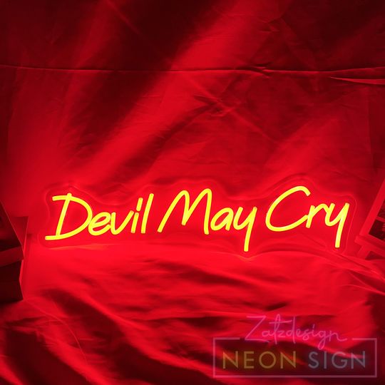 Discover Devil May Cry Neon Sign, Game Room Decor, Nerd Corner Decor, DMC Wall Art, Man Cave Decor, Birthday Gifts, Home Decor, Gamers Gift