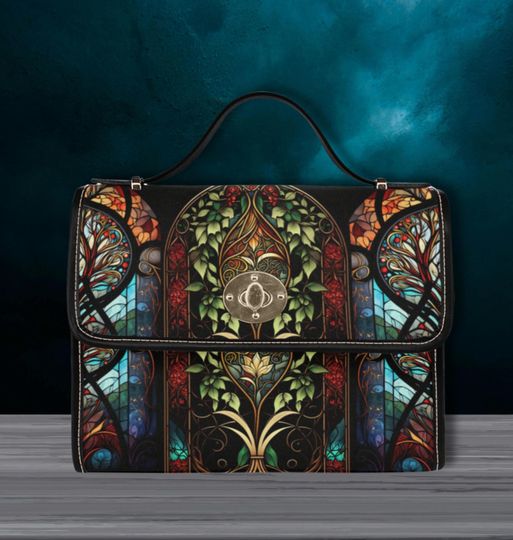 Discover Tree of Life Purse Satchel Bag Stained Glass Church Top Handle Shoulder Bag