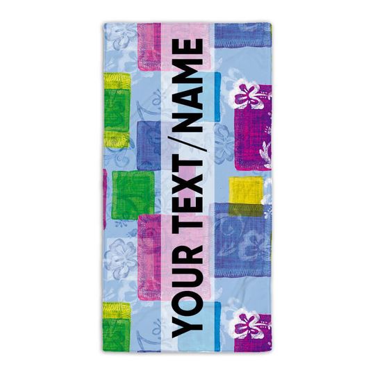 Discover Abstract Squares and Arabesque Beach Towel Gift Pattern