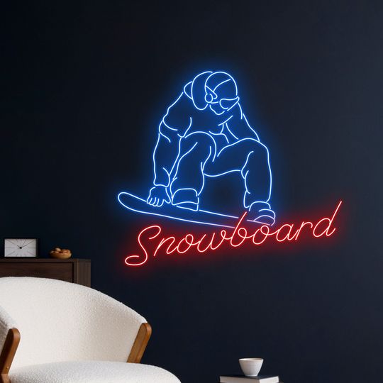 Discover Snowboard Neon Sign, Snowboarding Led Sign, Snowboarder Led Light, Snowboard Player Neon Light, Sport Room Wall Art Decor, Club Neon Light