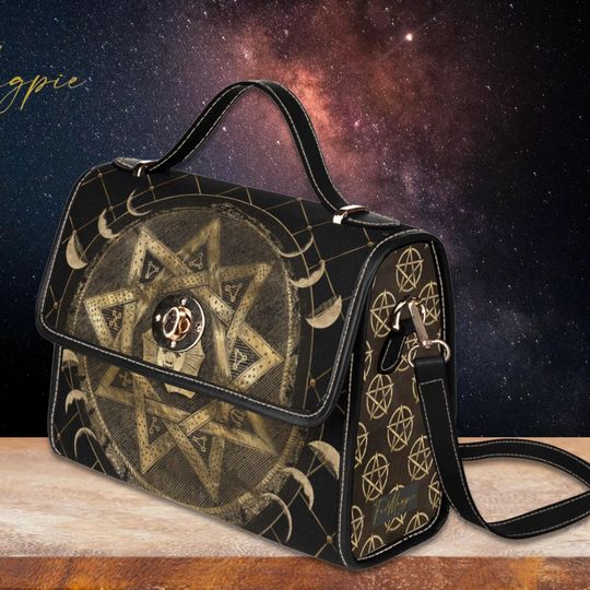 Discover Pentagram Sun Gothic Canvas Satchel Bag, Dark Academia, Dark Cottagecore