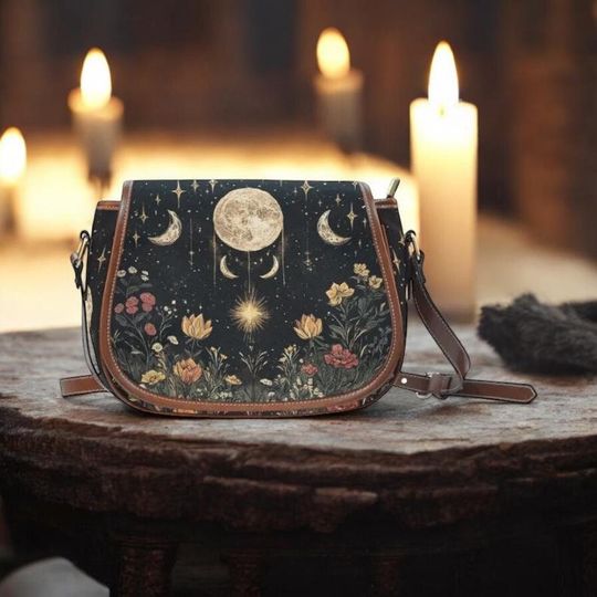 Discover Whimsigoth Bag Dark Cottagecore Witch Canvas Saddle Bag Witchy Bag