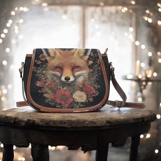 Discover Whimsigoth Bag Dark Cottagecore Witch Saddle Bag Witchy Bag Mystic Animal Fox Crossed Body Purse Goblincore Forest Core Gift for Her