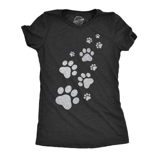 Discover Silver Glitter CAT Paw Shirt, Love Cat Shirt, Paw Print Shirt, Cat Paw Shirt, Cat Shirt, Cat Owners Gifts, Funny Cat Shirt, Glitter Shirts