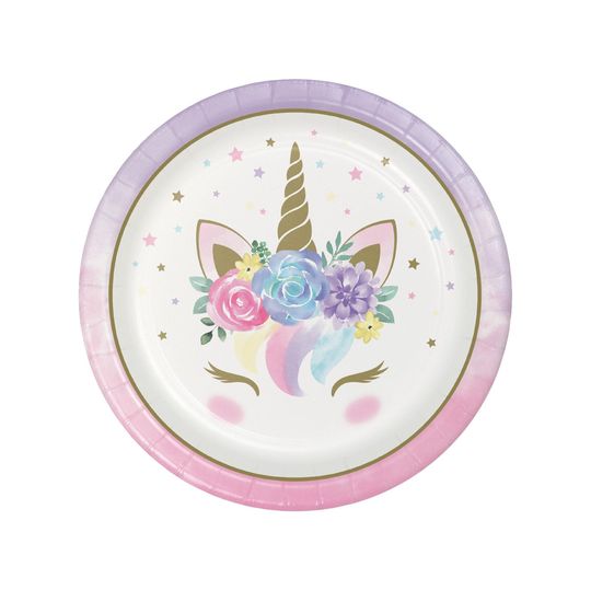 Discover 9" Unicorn Plates - Unicorn Party, Unicorn Birthday, Unicorn Baby Shower, Birthday Plates, Unicorn Party Decorations, Unicorn Party Supplies