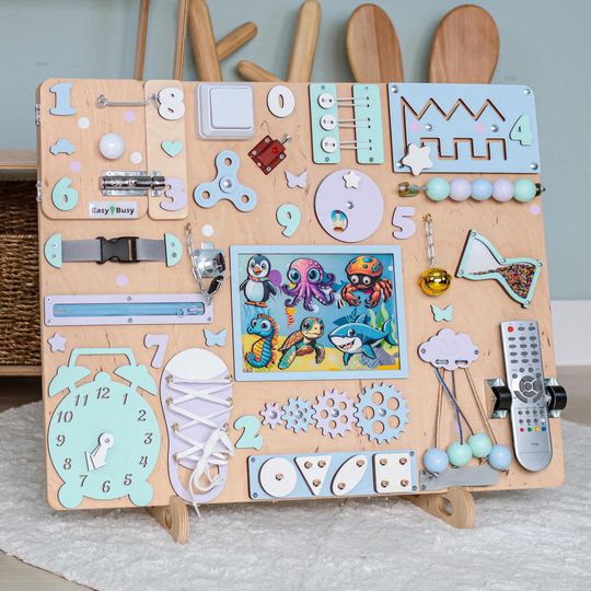 Discover Large Ocean Busy Board Montessori Toy for Toddler, Unique Baby Boy Girl Gift