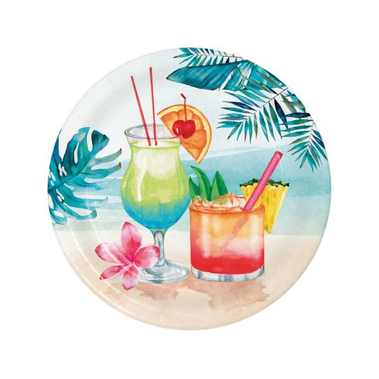Discover Tropical Dinner Plates, Paper Plates, Bachelorette Party Supplies, Tropical Party Decorations, Beach Bridal Shower, Beach Bachelorette
