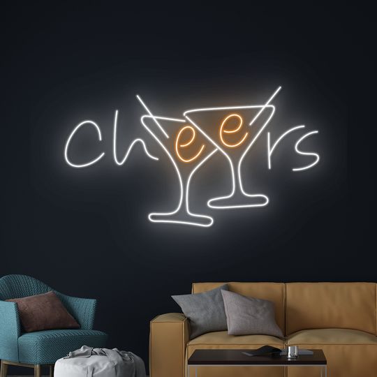 Discover Cheers Led Sign, Drink Champagne Led Light, Cocktail Neon Sign, Alcohol Neon Light, Liquor Room Wall Decor, Bar Pub Neon Light,Club Led Sign
