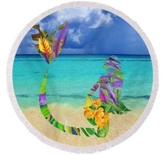 Discover Mermaid Bay Round Beach Towel