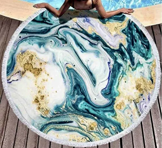 Discover Geode Round Microfiber Beach Towel/blanket  60 Inch