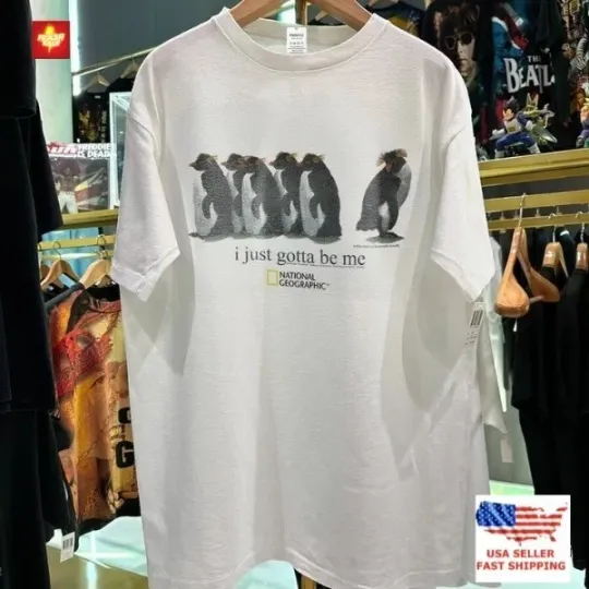 Discover 2001 'I JUST GOTTA BE ME' ROCKHOPPER NAT GEO RARE WHITE T-SHIRT FOR MEN WOMEN