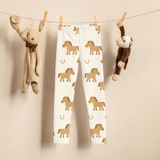 Discover Cute Minimalist Horse Pattern Kids Leggings