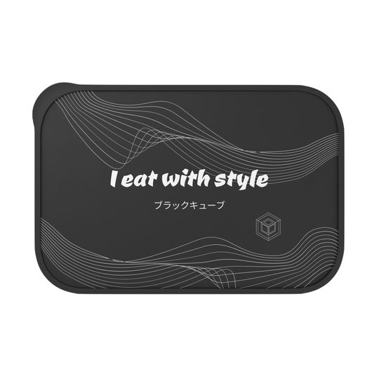 Discover PLA Eco-friendly Bento Box "I Eat With Style" with Band and Utensils