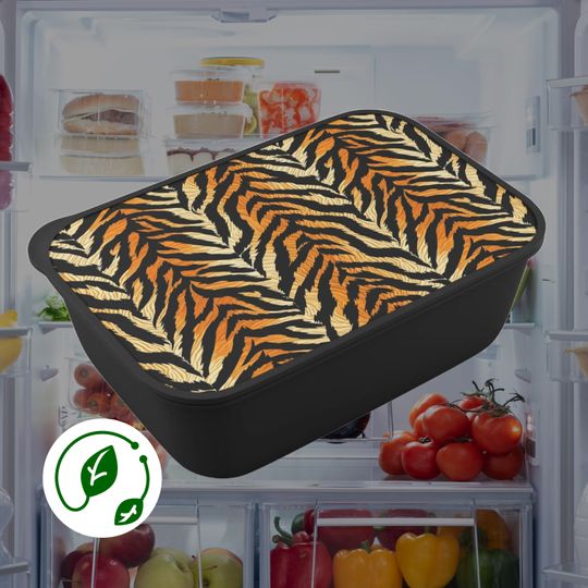 Discover Bento Box Tiger Print Lunch Container Utensils Included School Lunch Work