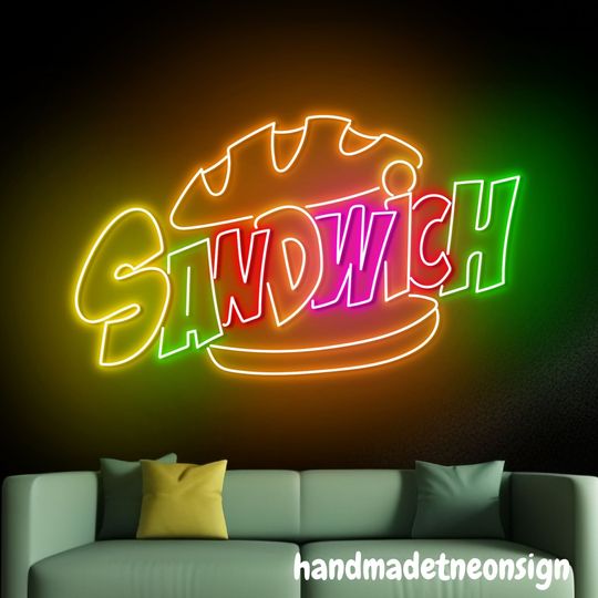 Discover Sandwich Neon Sign, Sandwich Led Sign, Sandwiches Neon Light, Sandwiches Store Led Light, Sandwich Bakery Wall Art, Restaurant Wall Decor