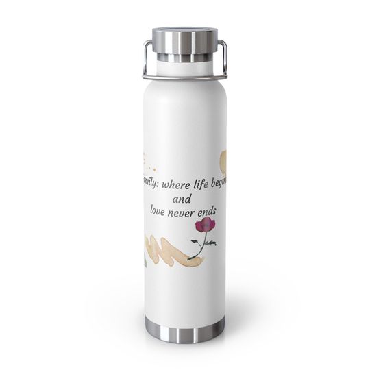 Discover Copper Insulated Water Bottle - Family Love, Vintage design, Travel Mug