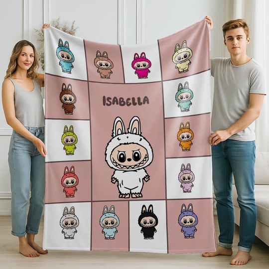 Discover Personalized Blanket With Labubu Fleece Blanket