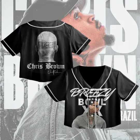Discover Customized Chris Crop Top Jersey, Breezy Bowl XX Tour 2025 Baseball Shirt
