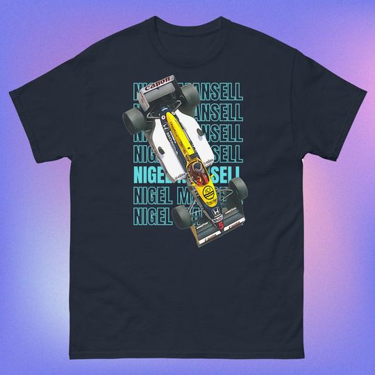 Discover Retro Nigel Mansell Williams T-Shirt - Nigel Mansell design Shirt