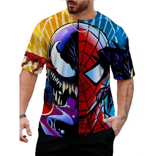 Discover Disneyyy Marvel Spider-Man T-Shirt Men 3D Printed Tops Tees Male Casual Stylish Short Sleeve Clothing Fashion Trend Streetwear