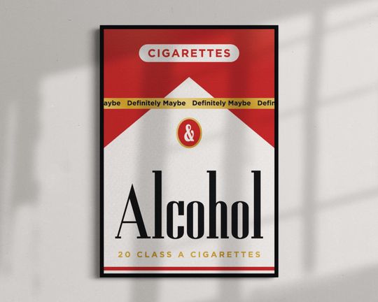Discover Cigarettes & Alcohol Oasis Wall Art  Definitely Maybe Poster | Retro Indie Rock Home Decor
