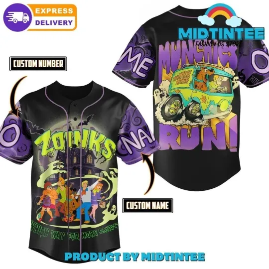 Discover Scooby Doo Happy Halloween Custom Name Baseball Style Fan Jersey