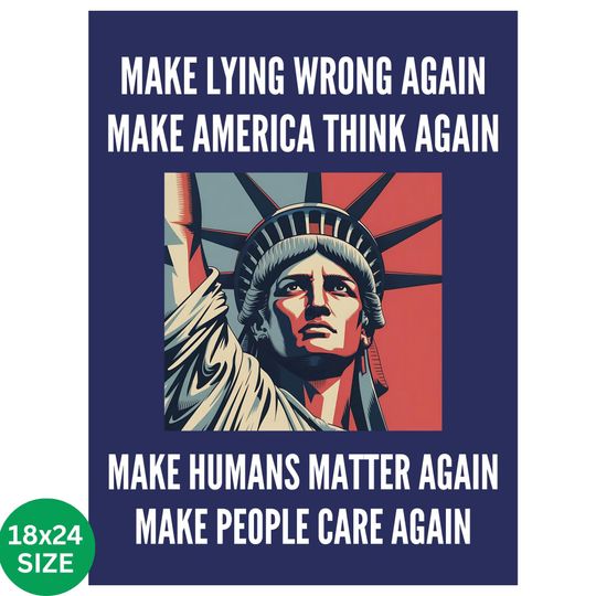 Discover Make Lying Wrong Again Resist Anti Trump Poster Protest March Sign Poster, No Kings In America