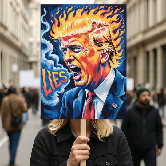 Discover Trump Lies - No Kings In America Protest Sign, Anti-Trump Resistance, Political Activist