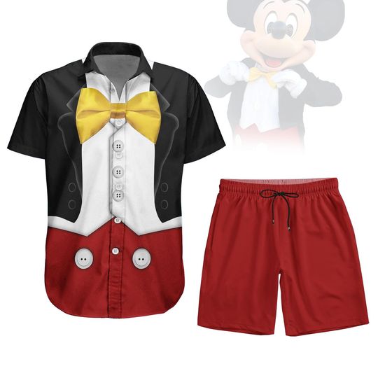 Discover Mickeyy mouse Costume Button Short, Disneyyy Cartoon Cosplay Button Shirt, Mickeyy Tuxedo