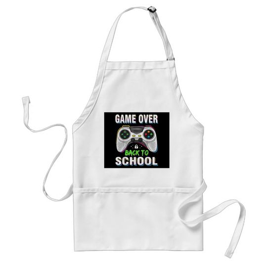 Discover Game Over Back To School Shirt Funny Kids First Da Adult Apron