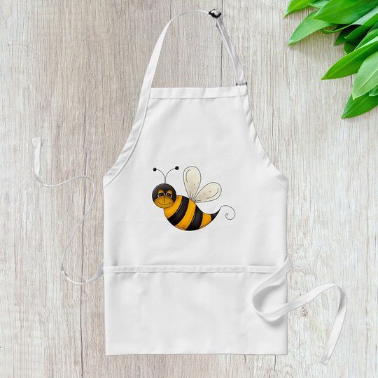 Discover Smiling Bee Fun Bumblebee Character Adult Apron