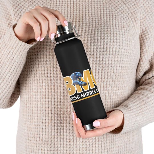 Discover Water Bottle, Customizeable School Logo with Mascot, Insulated 22oz Copper Vacuum Bottle for Students, Teachers, Alumni, Graduation Gift,