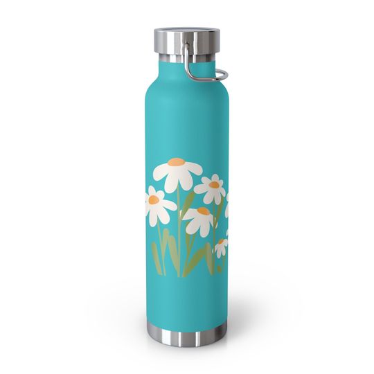 Discover Copper Vacuum Insulated Bottle, 22oz, Flower water bottle, Dasie water bottle, gift