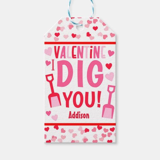 Discover I Dig You Shovel Valentine School Gift Classic Rou Gift Tags