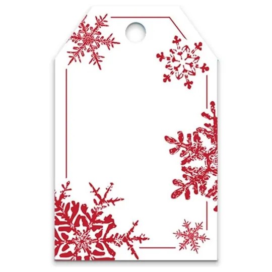 Discover Red Snowflakes Holiday Gloss Gift Tags - 3 1/2in. X 2 1/4in. - 50 Pack (ptsfr)