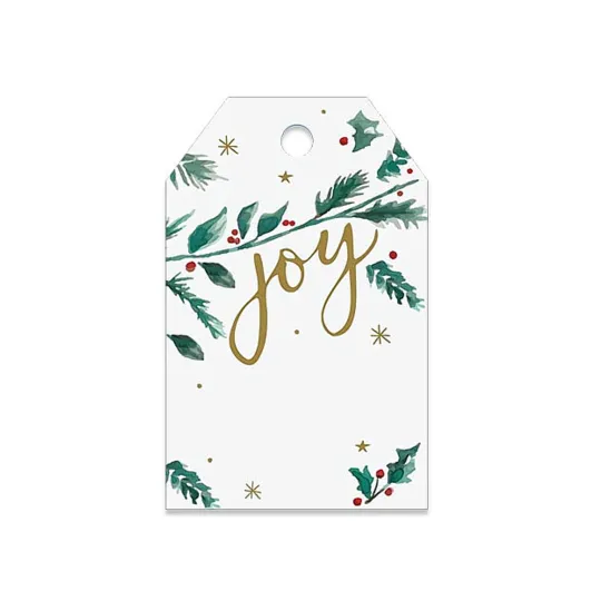 Discover Joyful Tidings Gloss Hanging Gift Tags - 3 1/2in. x 2 1/4in. - 50/Pack (ptjt)