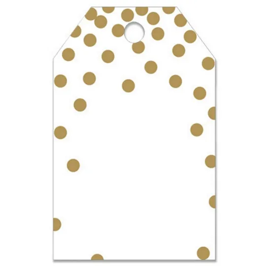 Discover Metallic Gold Polka Dots Gift Tags - 2 1/4in. x 3 1/2in. - 50 Pack (PTGD)