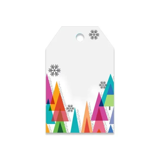 Discover Retro Christmas Trees Gloss Gift Tags