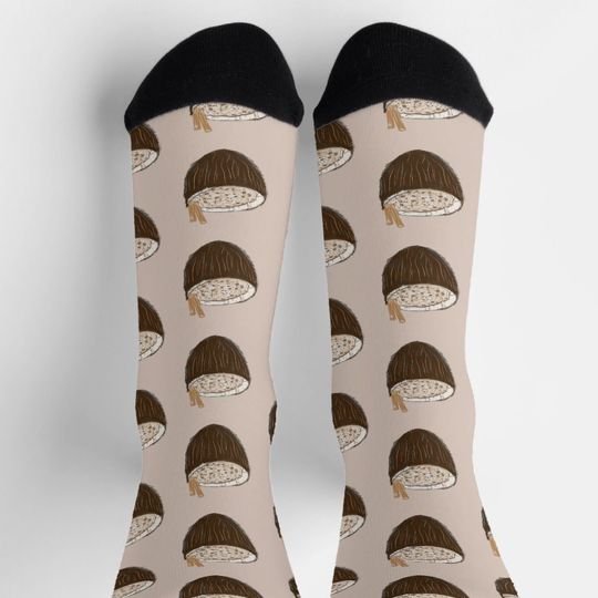 Discover Tropical Coconut Coquito Pattern Crew Socks