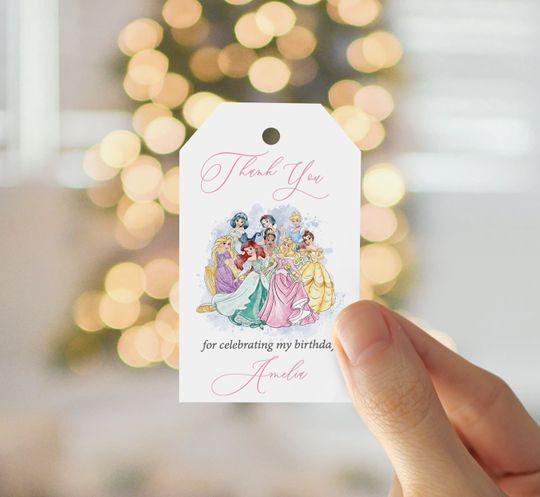 Discover Editable Tag Template, Princess Birthday Gift Tag, mm