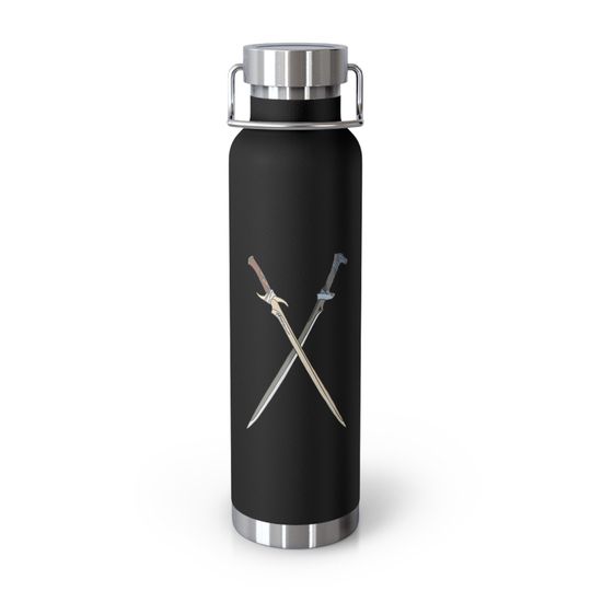 Discover Crossed Fantasy Scimitars, Copper Vacuum Insulated Bottle, 22oz