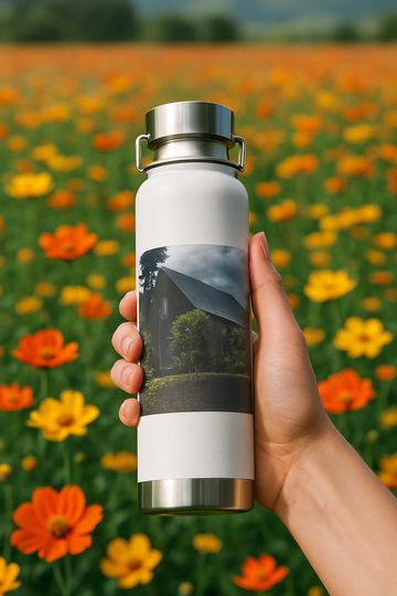 Discover Lavender Farm Water Bottle, 22oz Insulated Travel Tumbler, Copper Vacuum Flask