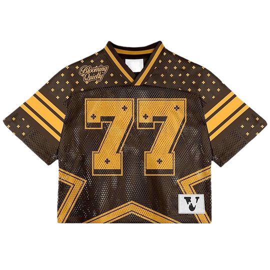 Discover Men T-Shirt with number Print Women's oversize  T-shirts  y2k Mesh V-Neck Short Sleeve Top