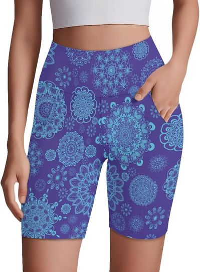 Discover Biker Shorts Women with Pockets Tummy Control Workout Shorts High Waisted Athletic Short for Gym Yoga Running
