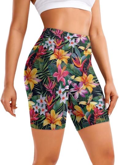 Discover Biker Shorts Women Tummy Control Butterfly Soft Workout Shorts Butt Lifting Booty Shorts High Waisted Running Short